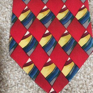 J. Garcia Clockworks Collection Eight silk geometric tie
